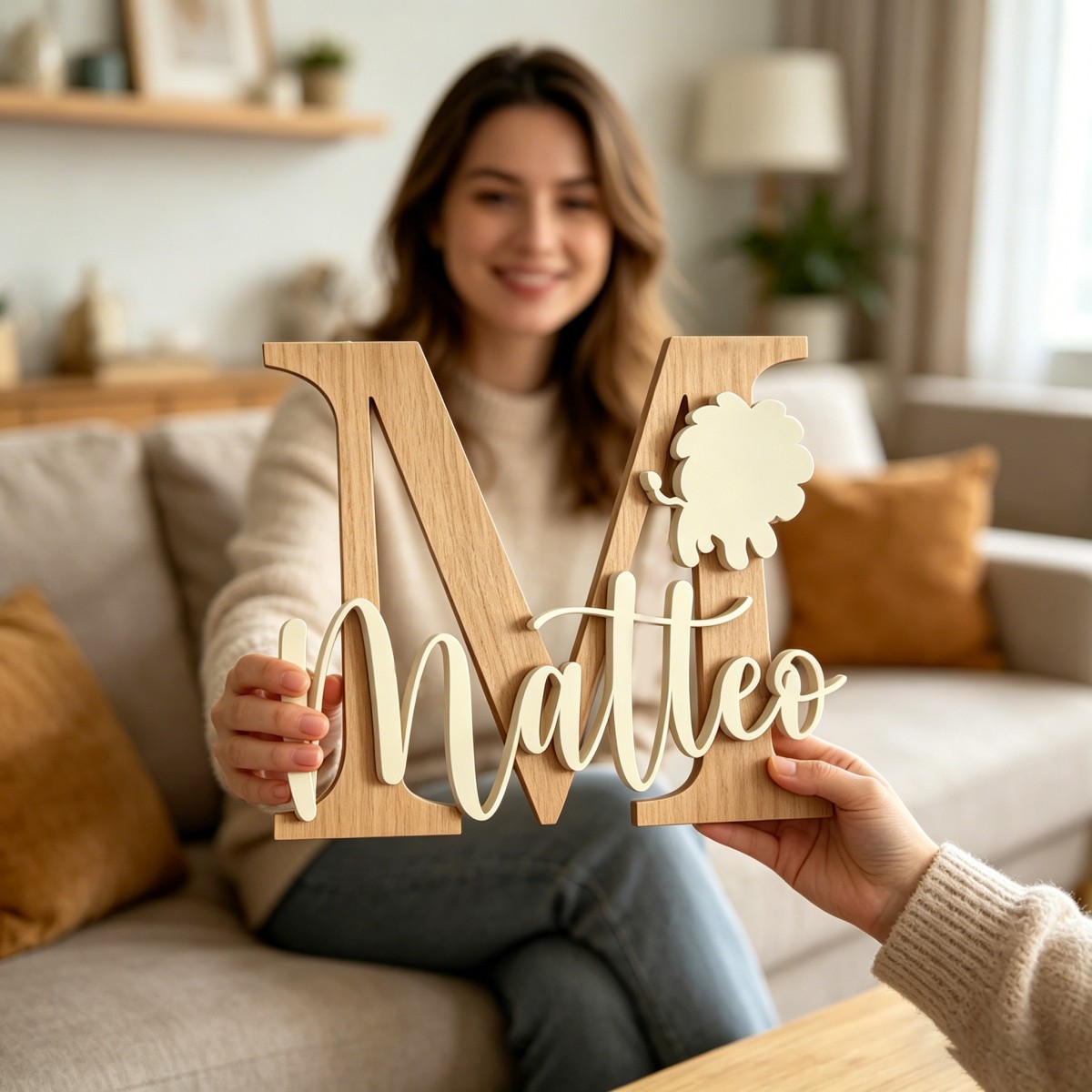 1 Buah Plakat Nama Kayu Inisia - Baby Nursery Diy ulasan dan harga