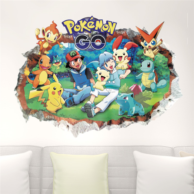 Stiker dinding kartun 4:pikach - Baby Nursery Decals ulasan dan harga