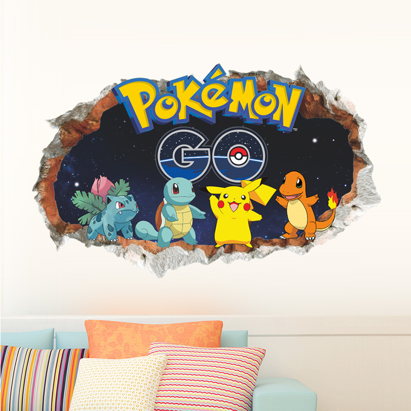 Stiker dinding kartun 4:pikach - Baby Nursery Decals ulasan dan harga