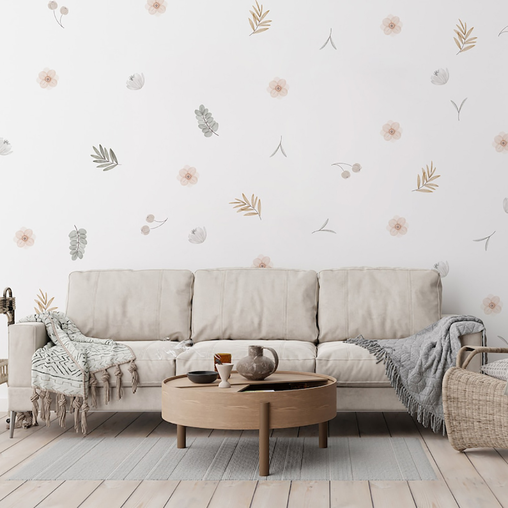 Boho daun botani DIY stiker di - Baby Nursery Diy ulasan dan harga