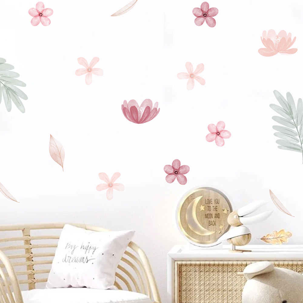 Boho daun botani DIY stiker di - Baby Nursery Diy ulasan dan harga