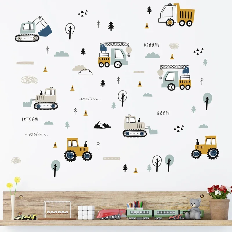 Gambar tangan lucu mobil truk  - Baby Nursery Wallpaper ulasan dan harga