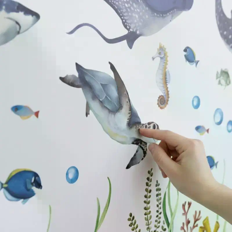 Stiker Dinding Kehidupan Laut  - Baby Nursery Wallpaper ulasan dan harga