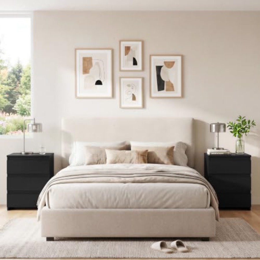 Set Meja Nakas 2 Buah, Lemari  - Drawer Dresser White ulasan dan harga