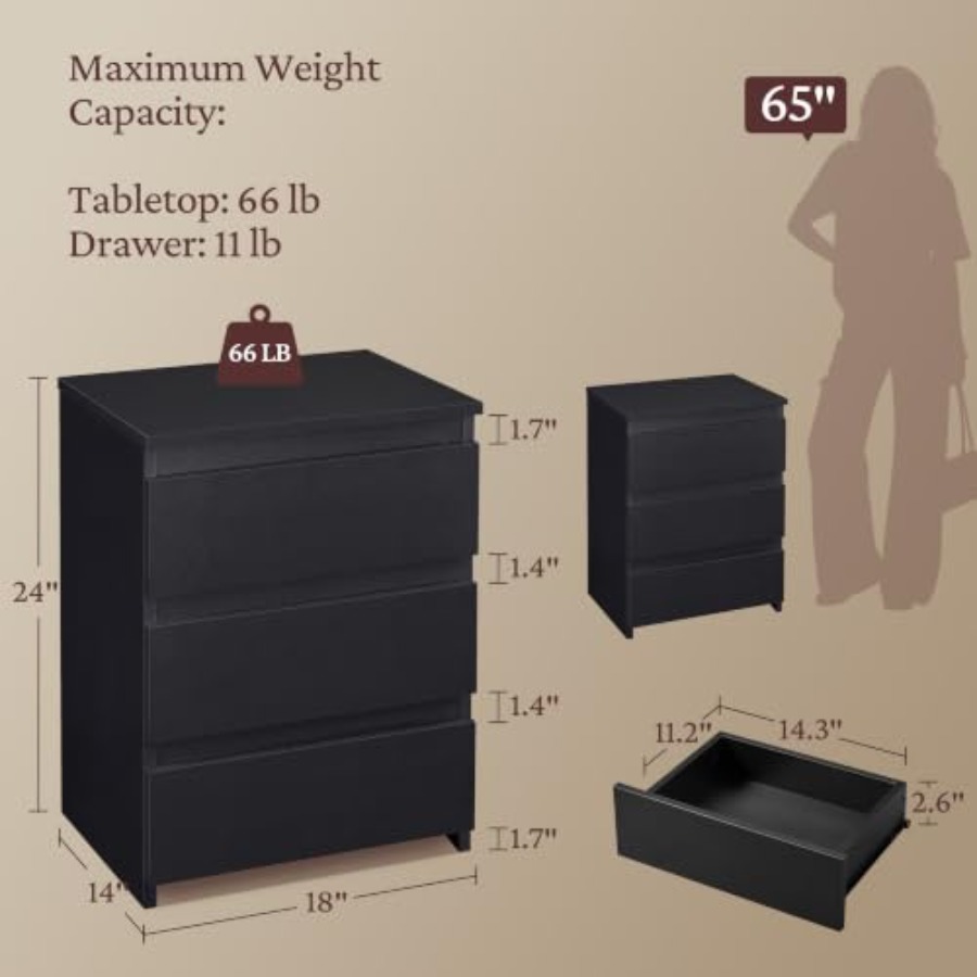 Set Meja Nakas 2 Buah, Lemari  - Drawer Dresser White ulasan dan harga