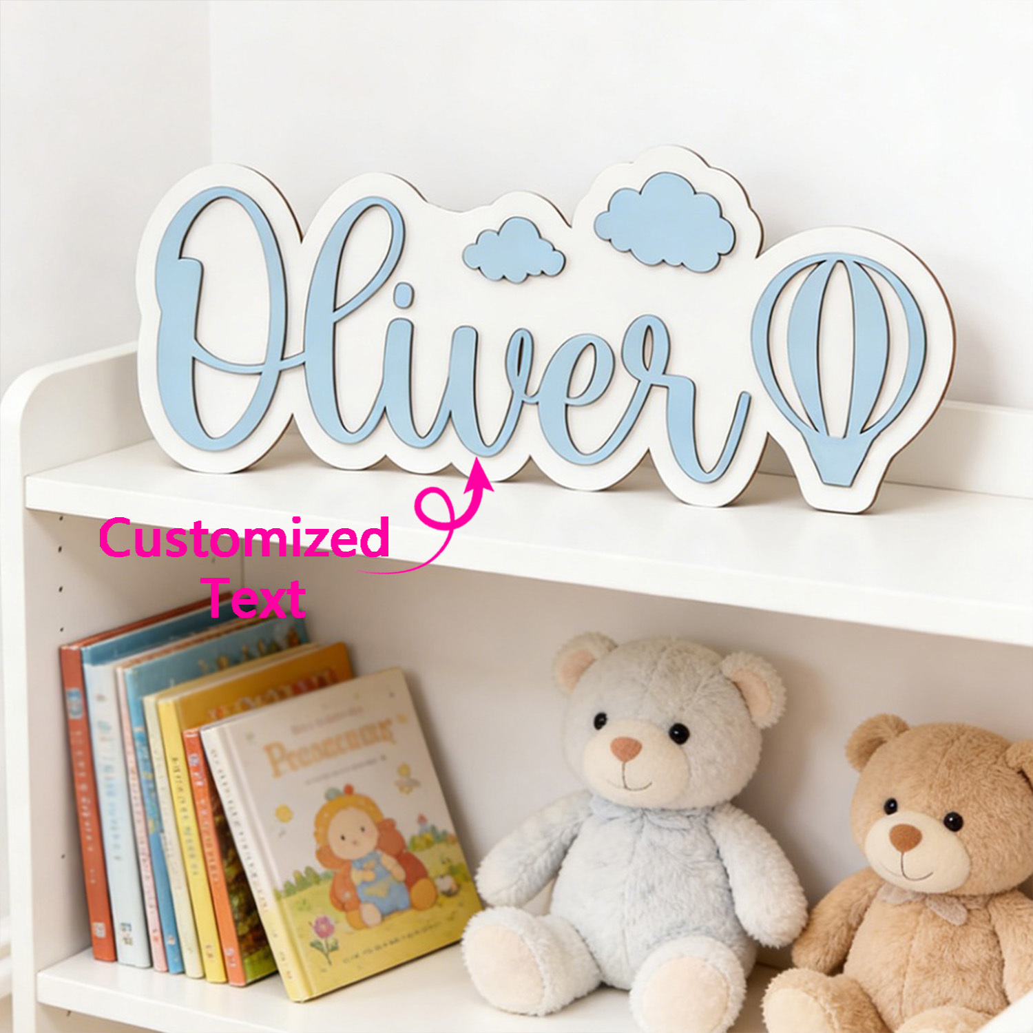 Papan Nama Kamar Balon Udara P - Baby Nursery Sign ulasan dan harga