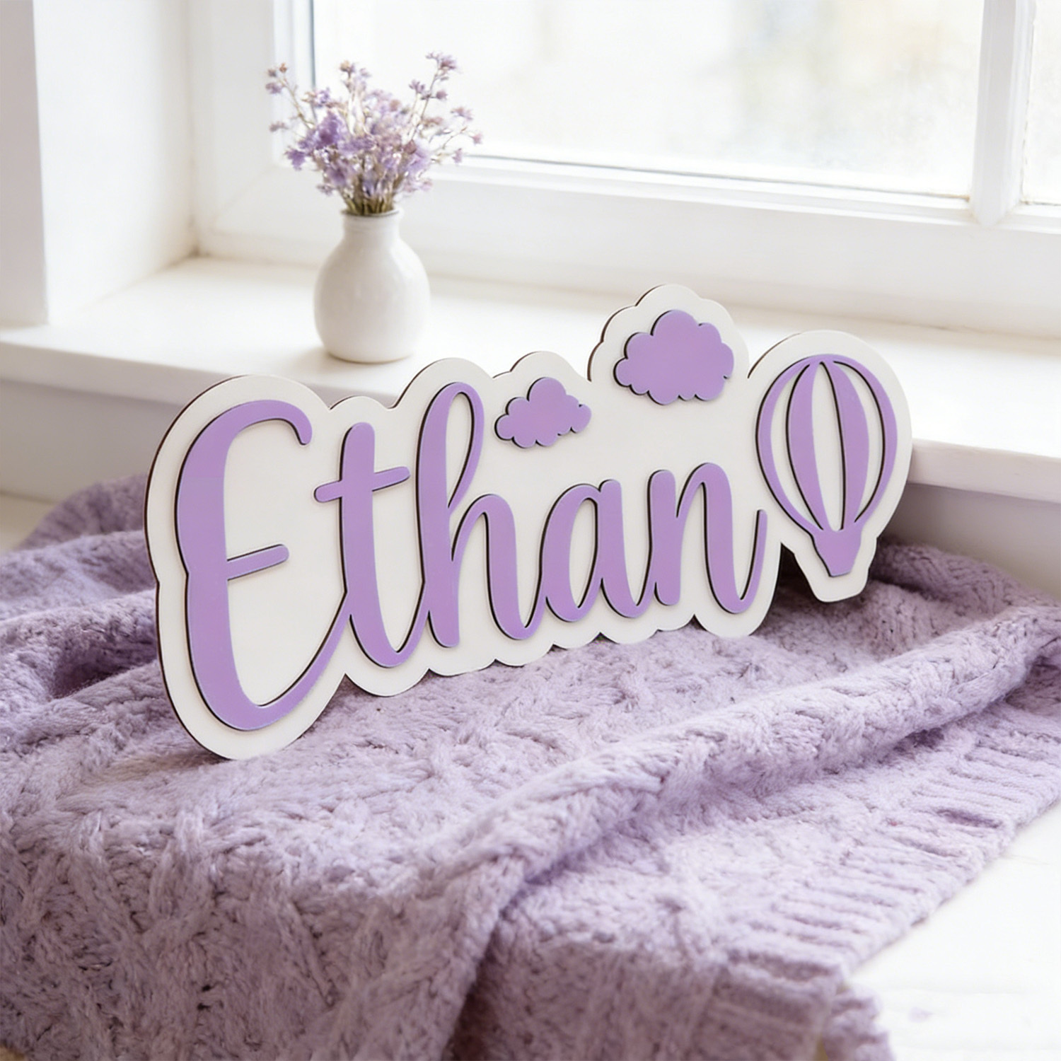 Papan Nama Kamar Balon Udara P - Baby Nursery Sign ulasan dan harga